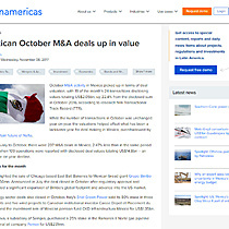 Mexican October M&A deals up in value